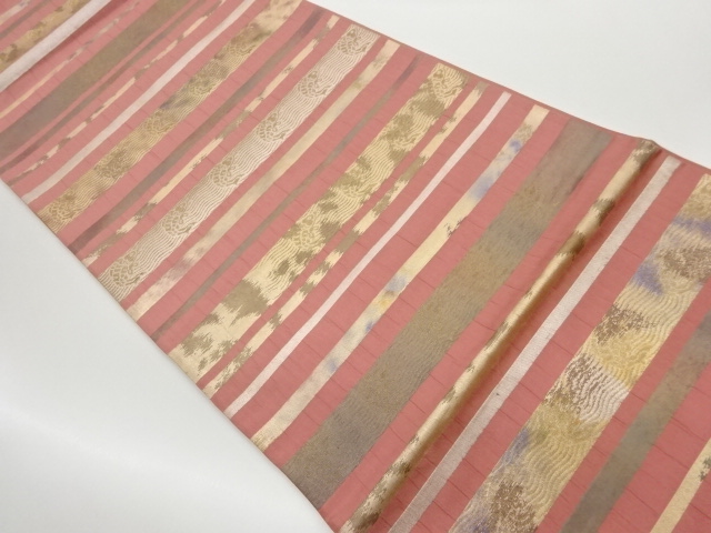 JAPANESE KIMONO / VINTAGE FUKURO OBI / WOVEN RUGGED SHORE